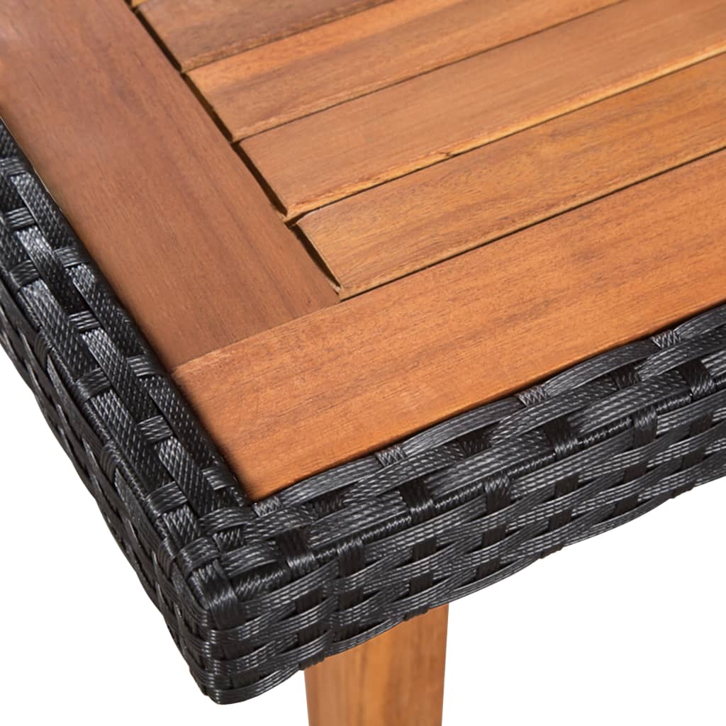 Set Mobilier De Exterior, 5 Piese, Negru Și Maro, Poliratan