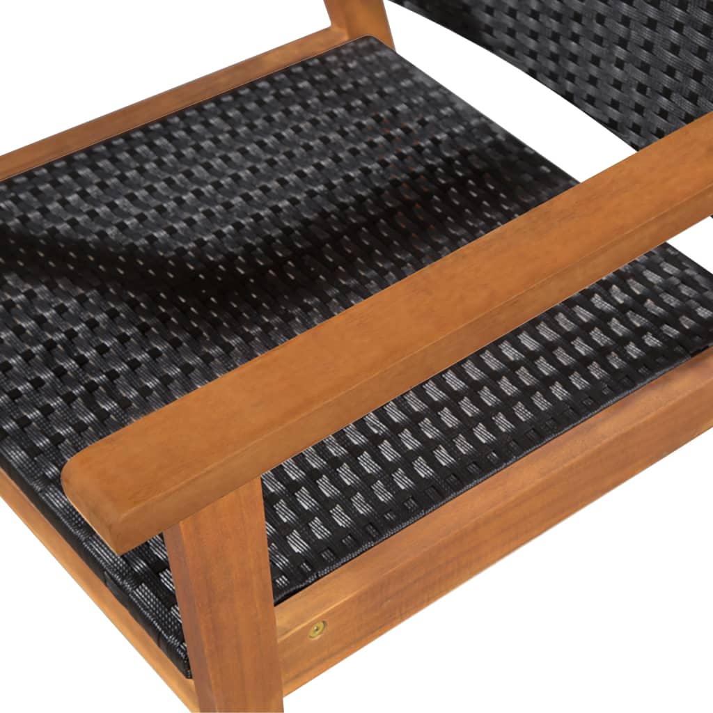 Set Mobilier De Exterior, 5 Piese, Negru Și Maro, Poliratan