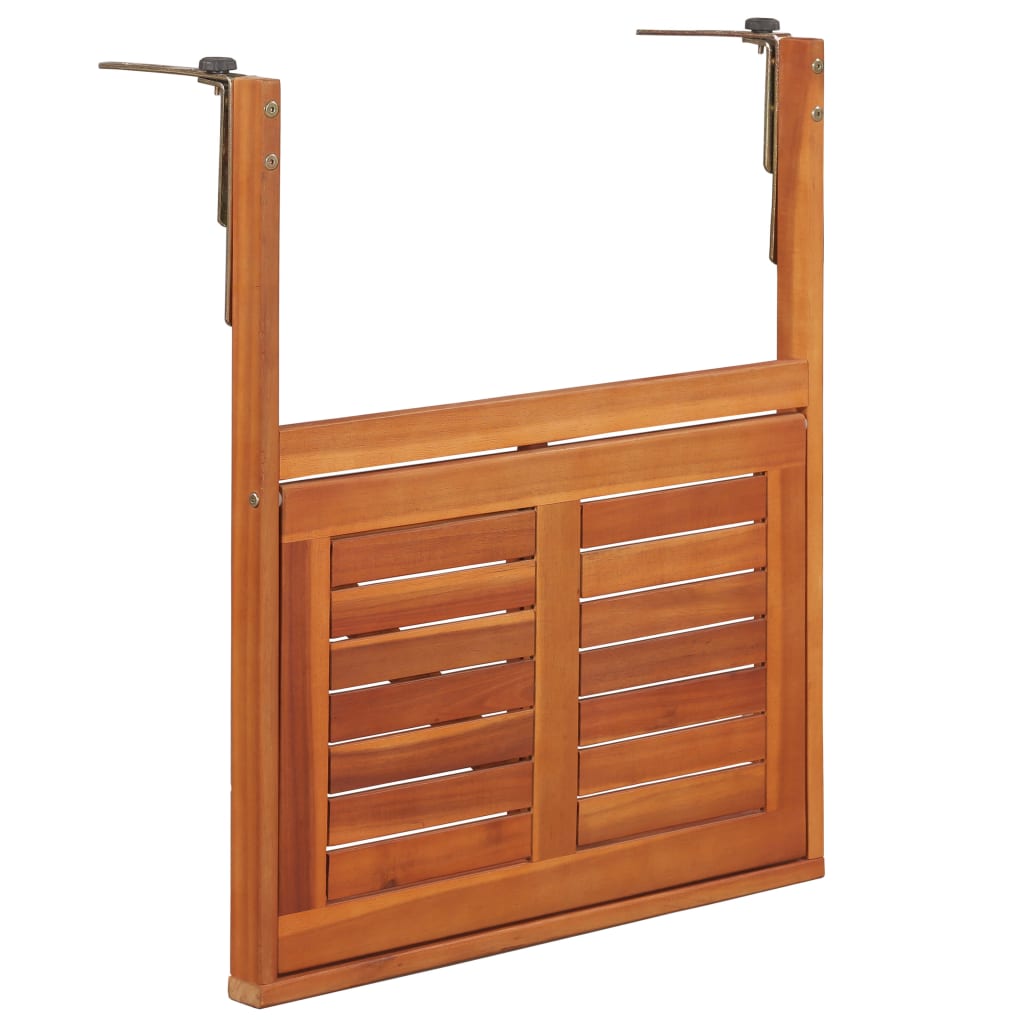 Masă De Balcon Suspendată, 64,5X44X80 Cm, Lemn Masiv De Acacia
