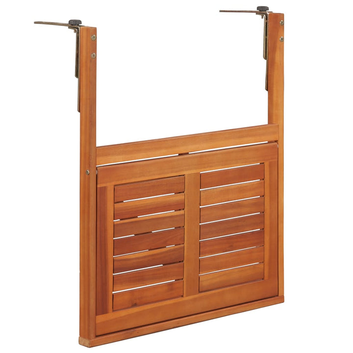 Masă De Balcon Suspendată, 64,5X44X80 Cm, Lemn Masiv De Acacia
