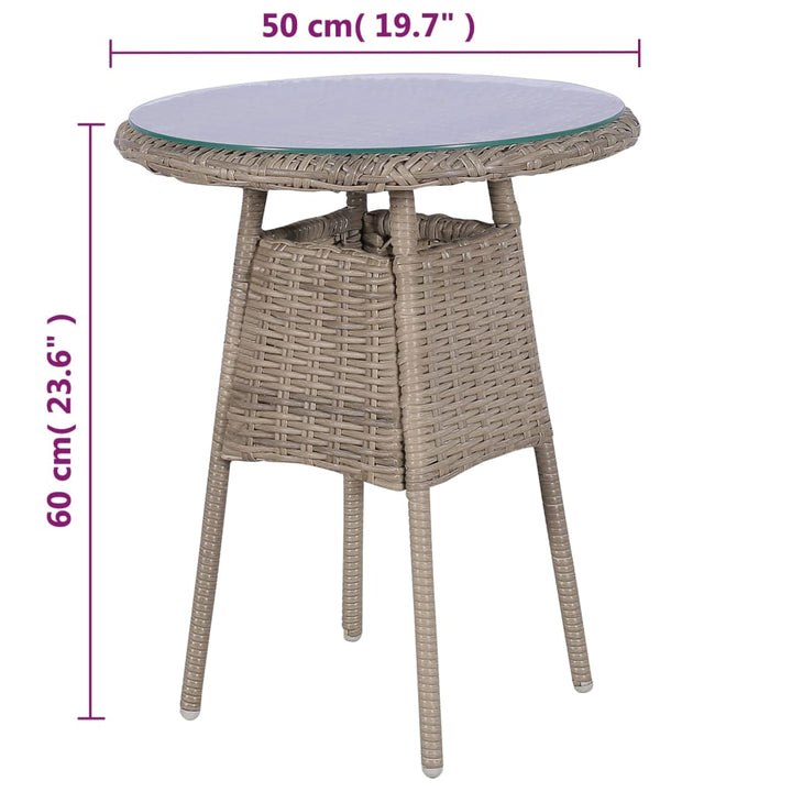 Set Bistro Cu Perne, 3 Piese, Maro, Poliratan