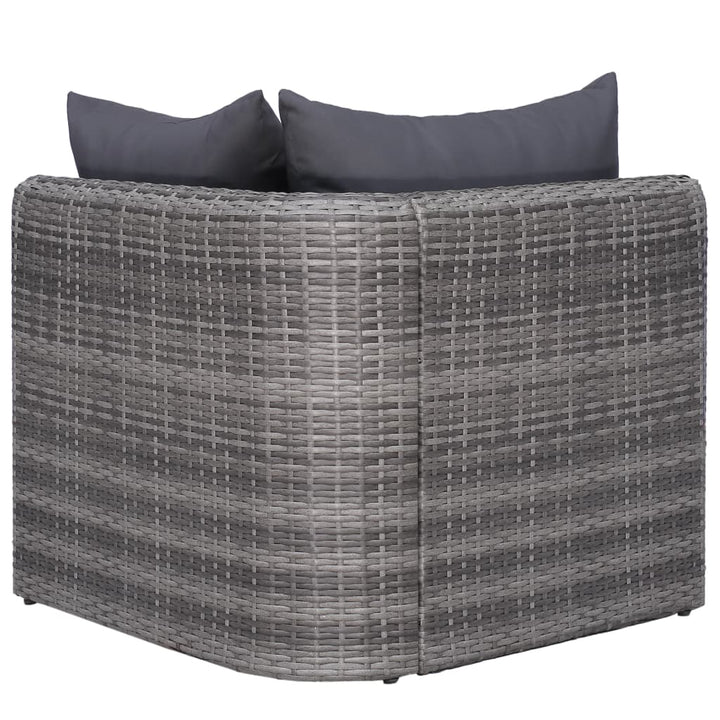 Set Mobilier De Grădină Cu Perne, 8 Piese, Gri, Poliratan