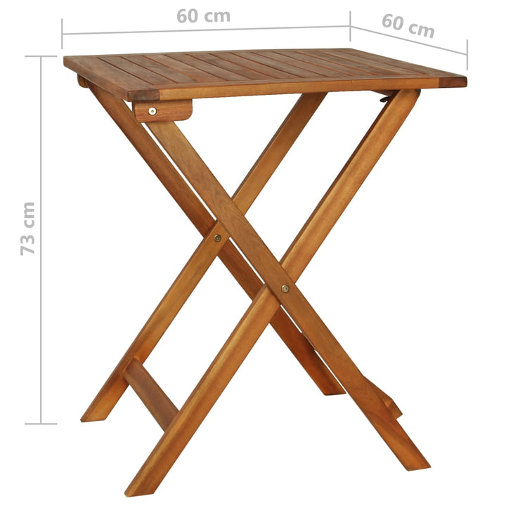 Set Bistro Pliabil Cu Perne, 3 Piese, Lemn Masiv De Acacia