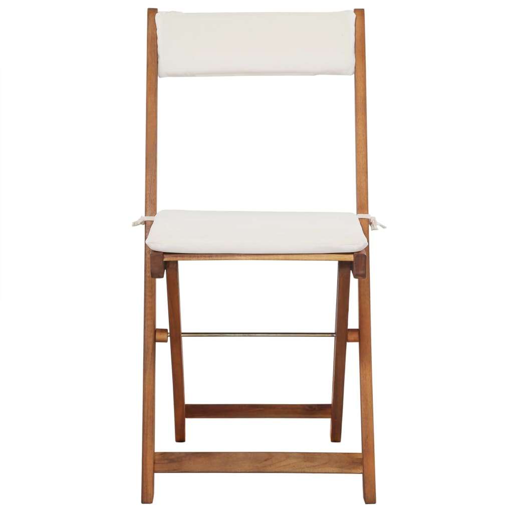 Set Bistro Pliabil Cu Perne, 3 Piese, Lemn Masiv De Acacia