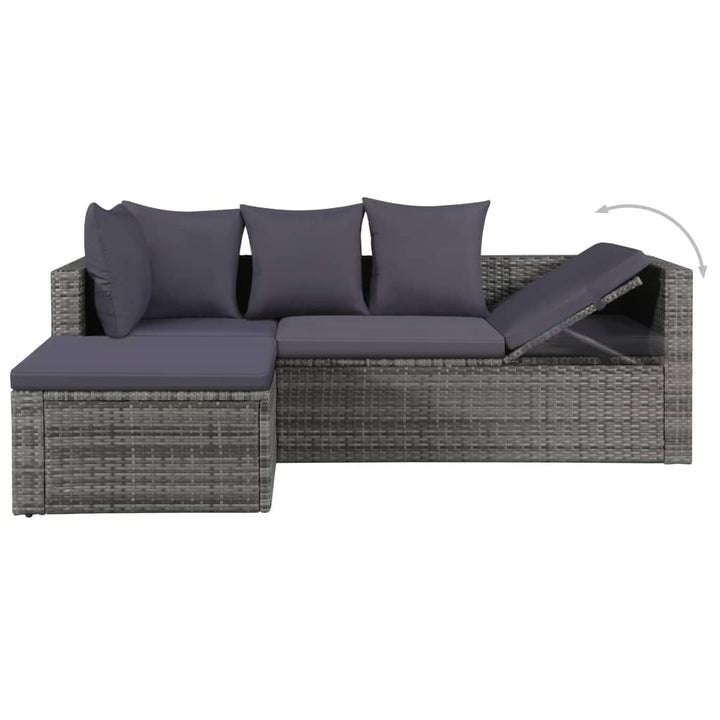 Set Mobilier De Grădină Cu Perne, 4 Piese, , Poliratan