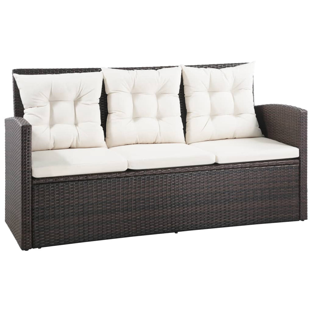 Set Mobilier De Grădină Cu Perne, 5 Piese, , Poliratan
