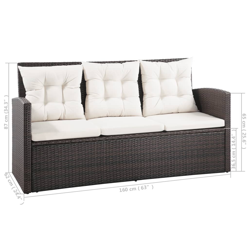Set Mobilier De Grădină Cu Perne, 5 Piese, , Poliratan