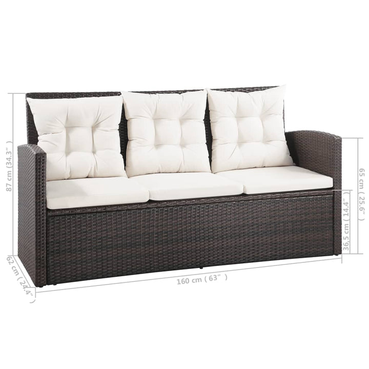 Set Mobilier De Grădină Cu Perne, 5 Piese, , Poliratan