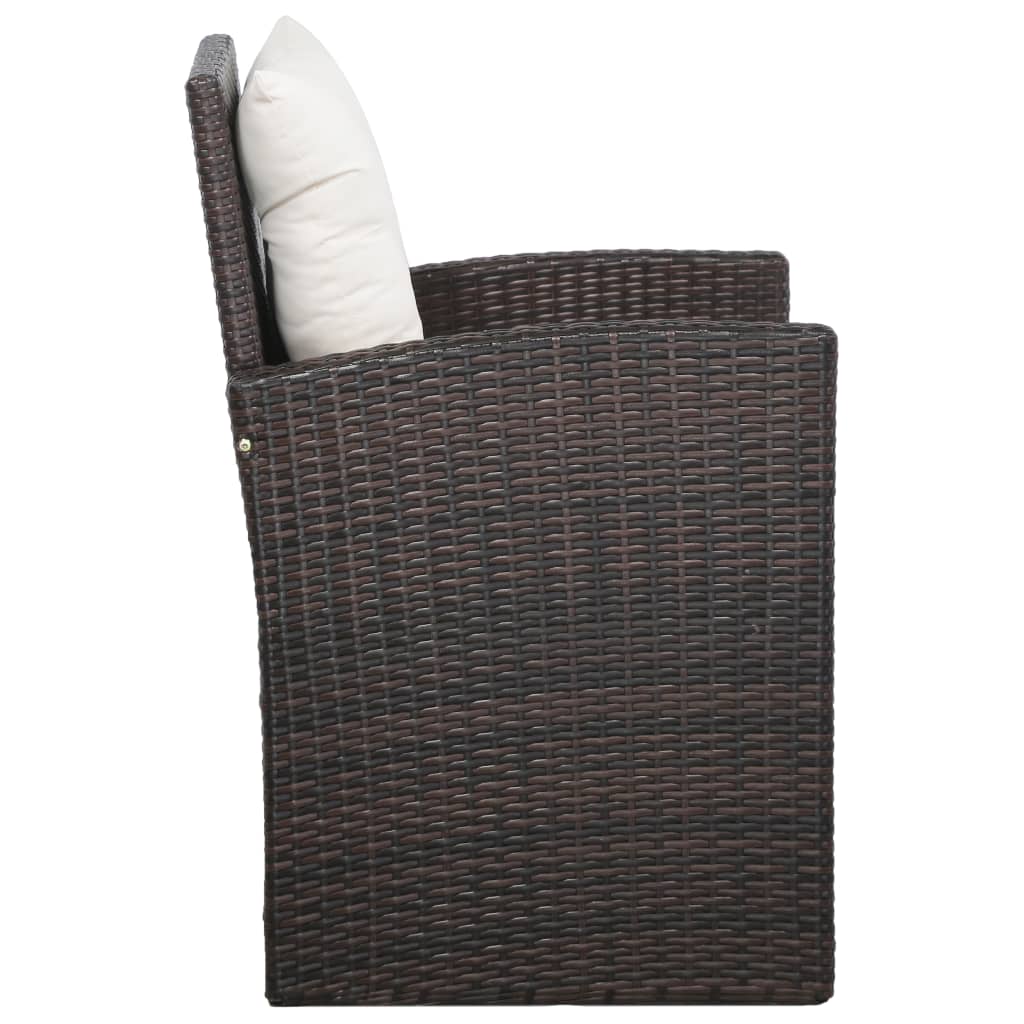 Set Mobilier De Grădină Cu Perne, 5 Piese, , Poliratan