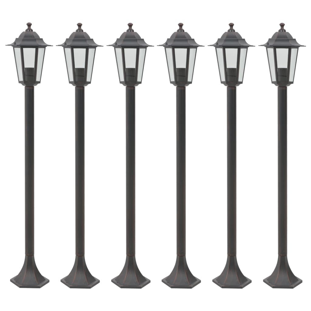 Stâlp Iluminare Grădină, 6 Buc., , 110 Cm, Aluminiu, E27