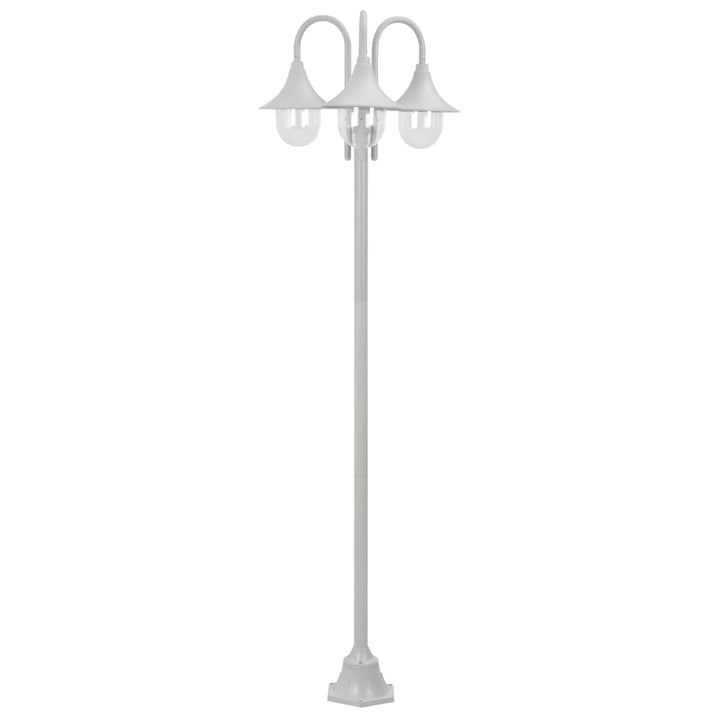 Stâlp Iluminare Grădină, E27, 220 Cm, Aluminiu, 3 Lămpi,