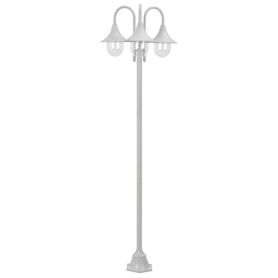 Stâlp Iluminare Grădină, E27, 220 Cm, Aluminiu, 3 Lămpi,