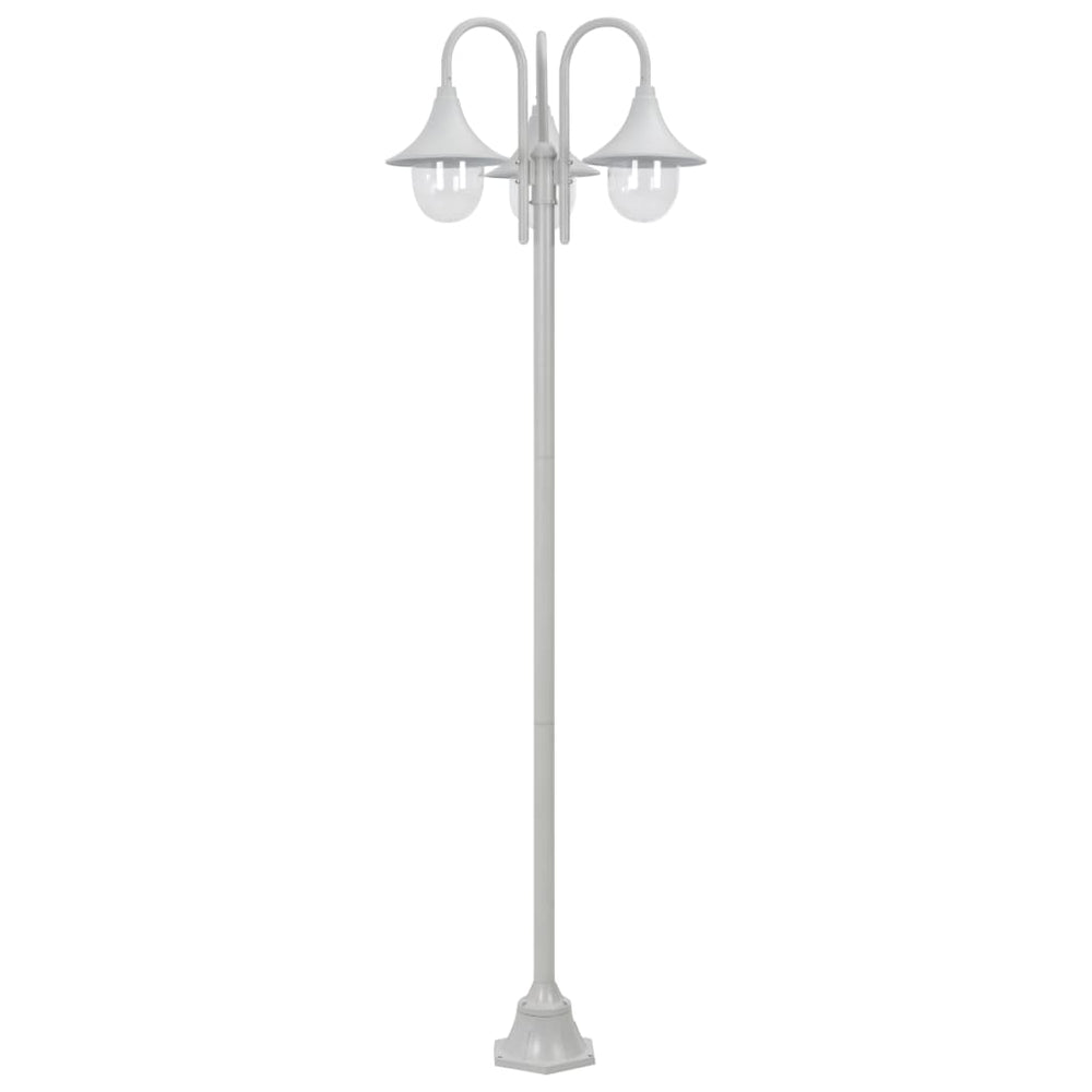 Stâlp Iluminare Grădină, E27, 220 Cm, Aluminiu, 3 Lămpi,