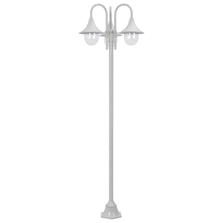 Stâlp Iluminare Grădină, E27, 220 Cm, Aluminiu, 3 Lămpi,