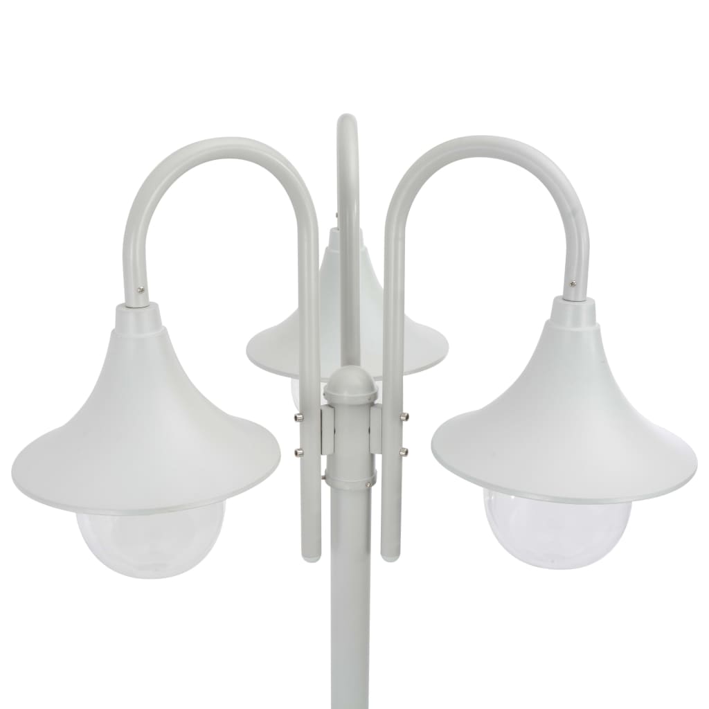 Stâlp Iluminare Grădină, E27, 220 Cm, Aluminiu, 3 Lămpi,