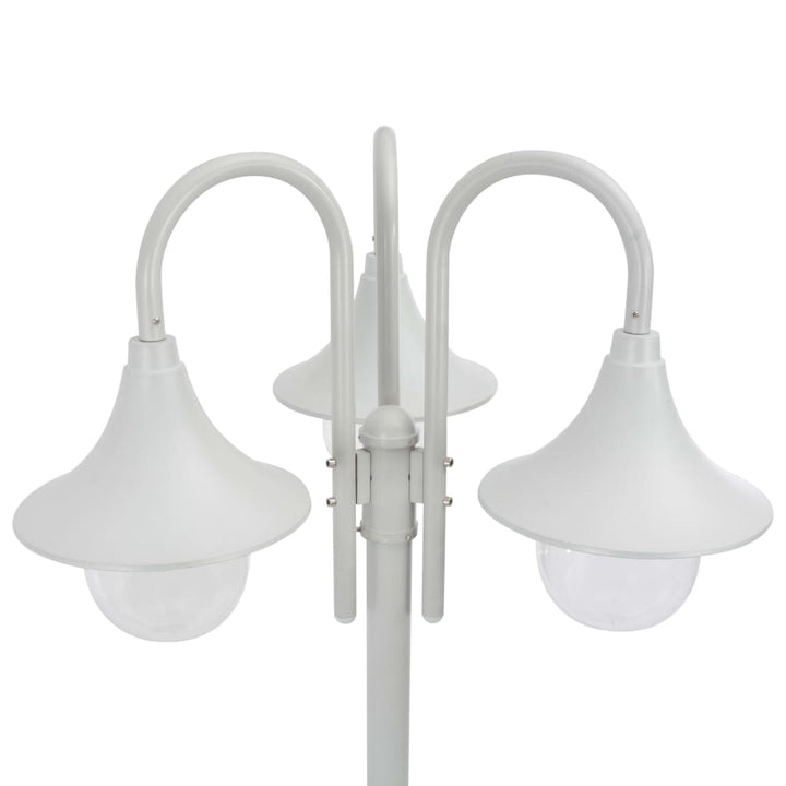 Stâlp Iluminare Grădină, E27, 220 Cm, Aluminiu, 3 Lămpi,