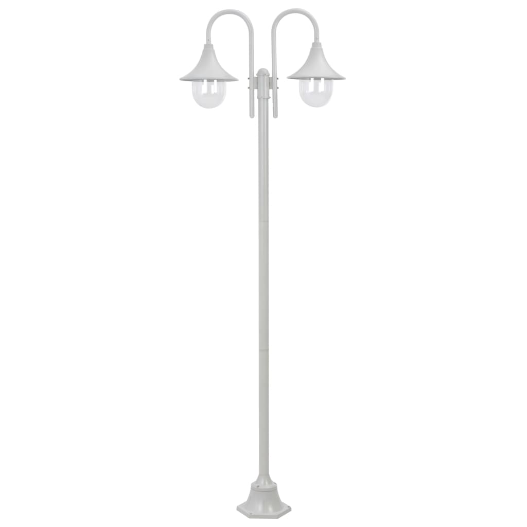Stâlp Cu Lumini De Grădină E27 220 Cm, Aluminiu 2 Lămpi,