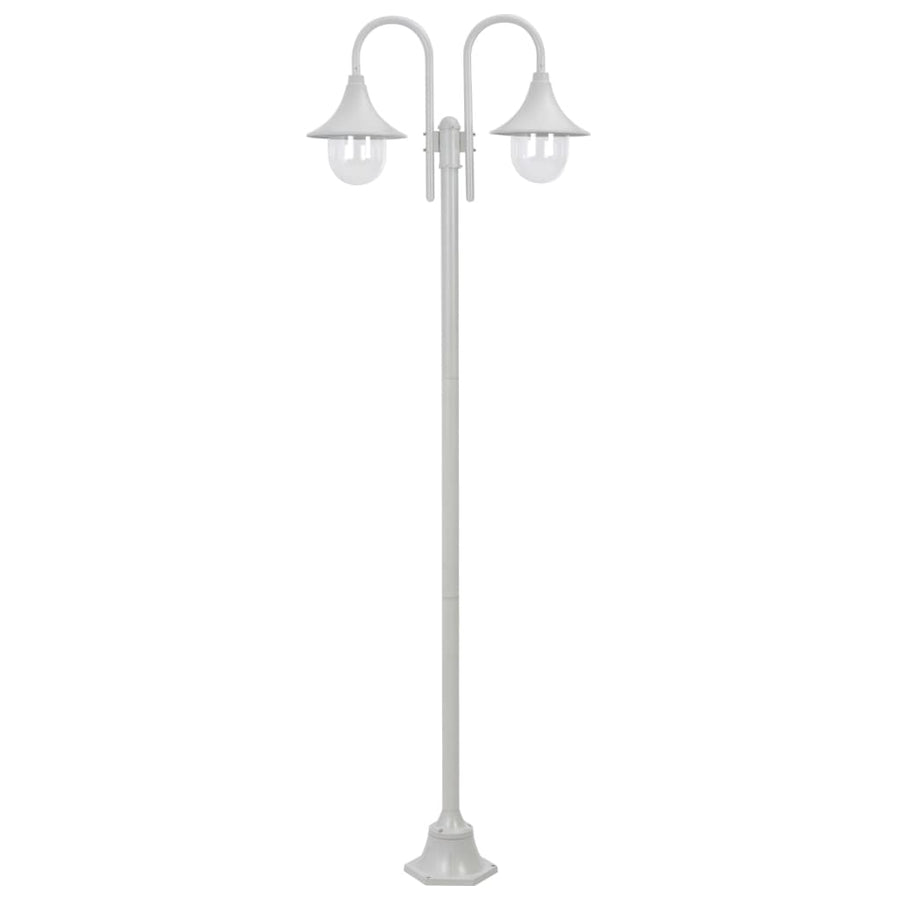 Stâlp Cu Lumini De Grădină E27 220 Cm, Aluminiu 2 Lămpi,