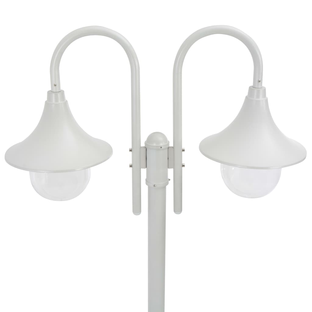 Stâlp Cu Lumini De Grădină E27 220 Cm, Aluminiu 2 Lămpi,