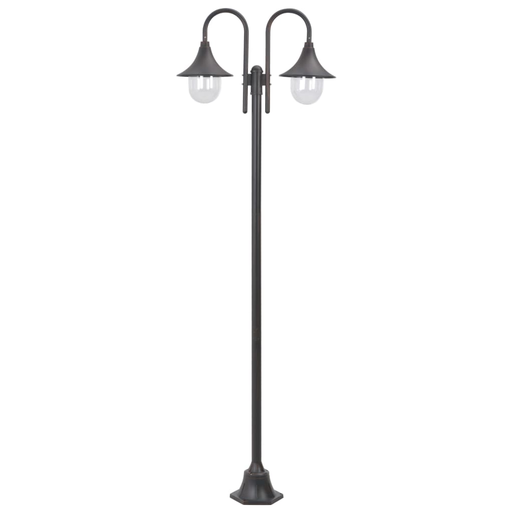 Stâlp Cu Lumini De Grădină E27 220 Cm, Aluminiu 2 Lămpi,