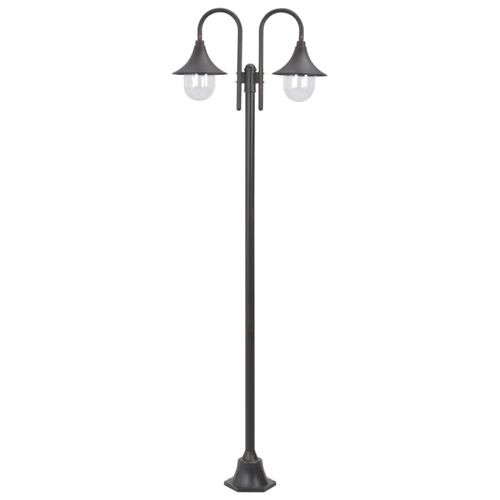 Stâlp Cu Lumini De Grădină E27 220 Cm, Aluminiu 2 Lămpi,