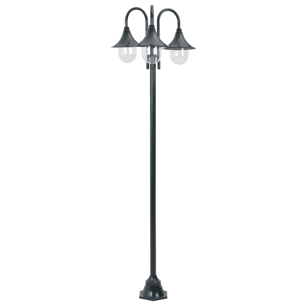 Stâlp Iluminare Grădină, E27, 220 Cm, Aluminiu, 3 Lămpi,
