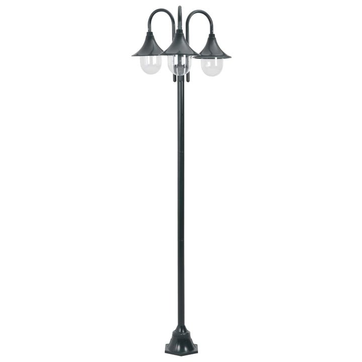 Stâlp Iluminare Grădină, E27, 220 Cm, Aluminiu, 3 Lămpi,