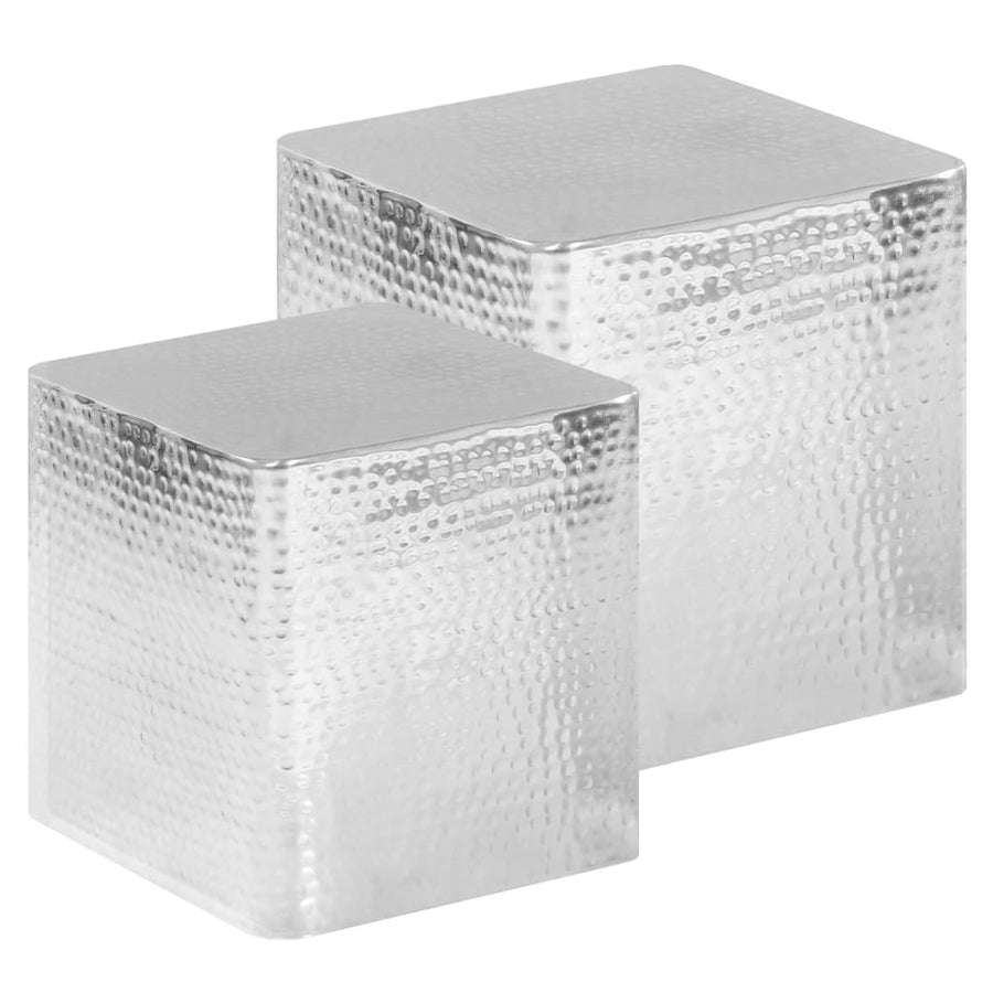 Măsuțe De Cafea, 2 Buc., Argintiu, Aluminiu