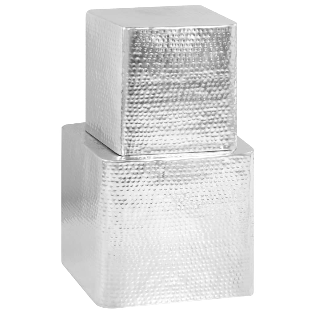Măsuțe De Cafea, 2 Buc., Argintiu, Aluminiu