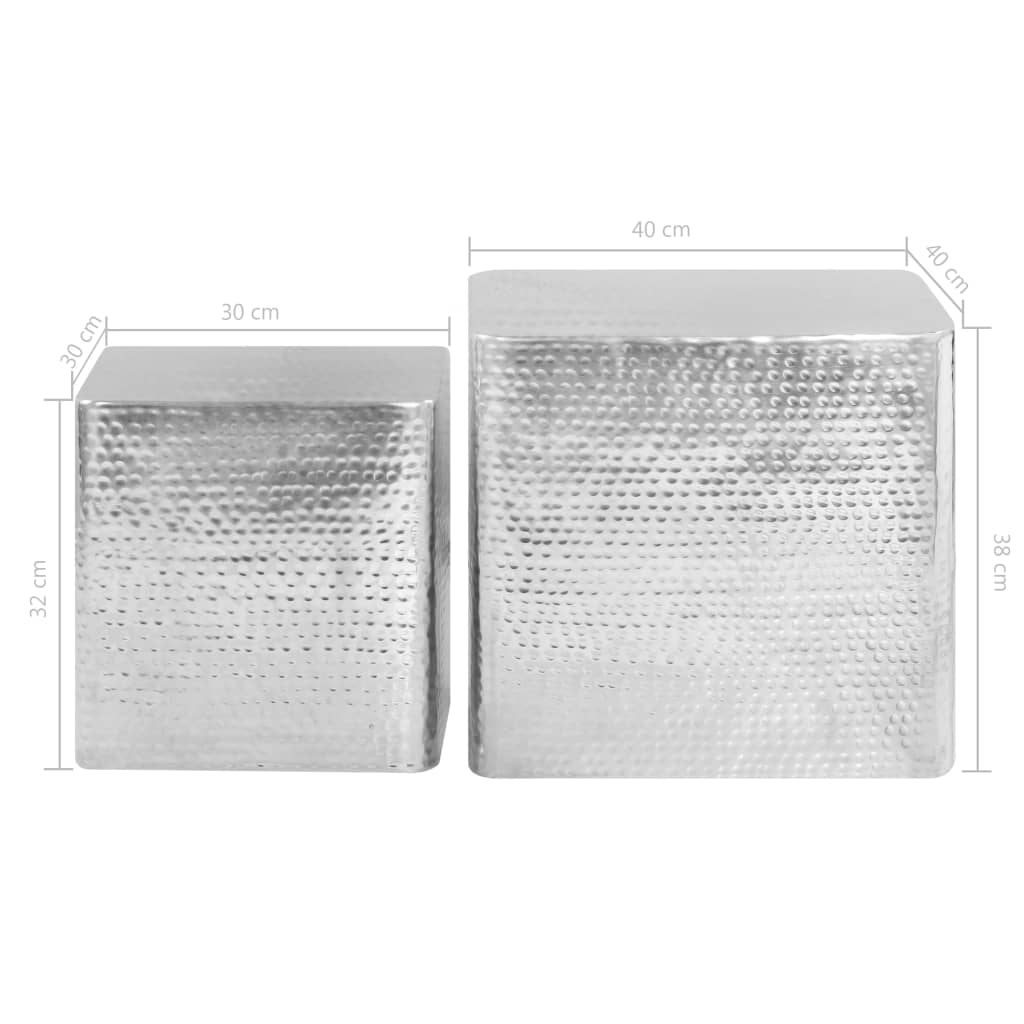Măsuțe De Cafea, 2 Buc., Argintiu, Aluminiu