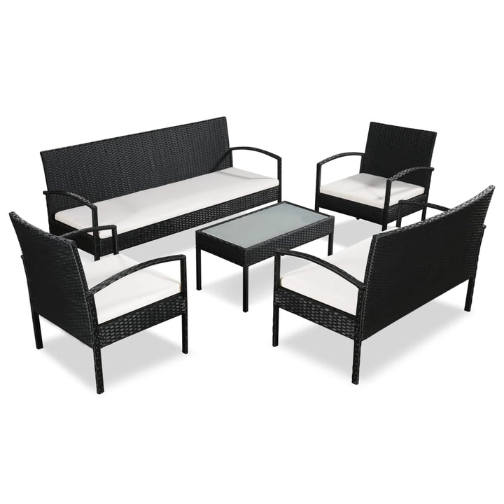 Set Mobilier De Grădină Cu Perne, 5 Piese, , Poliratan