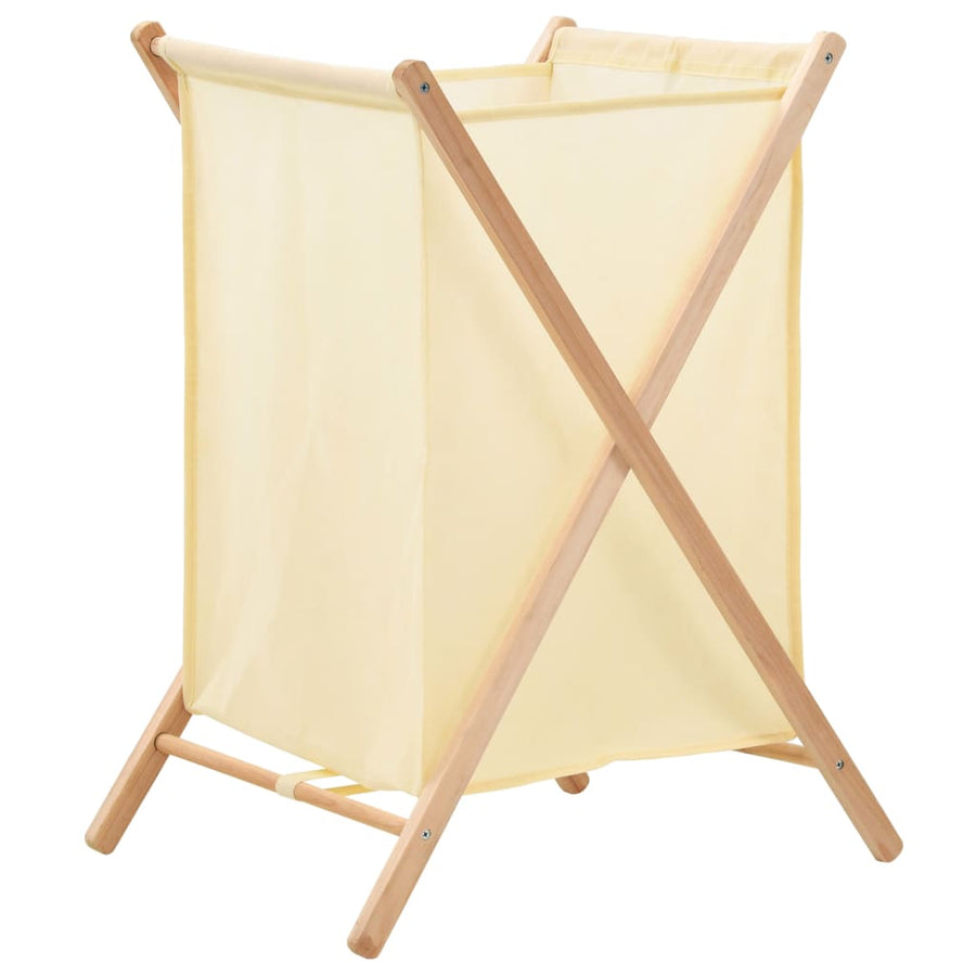 Coș De Rufe, Bej, Lemn Cedru Și Material Textil, 42X41X64 Cm