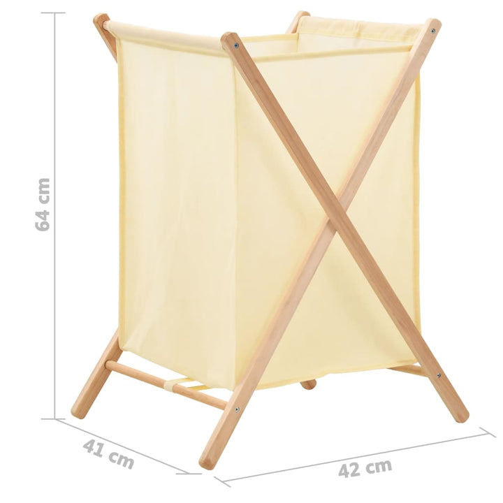 Coș De Rufe, Bej, Lemn Cedru Și Material Textil, 42X41X64 Cm