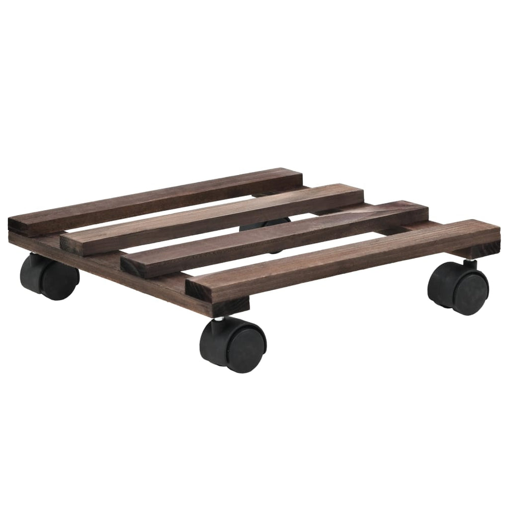 Suport Cu Role Pentru Plante, 4 Buc., 25X25 Cm, Lemn De Cedru