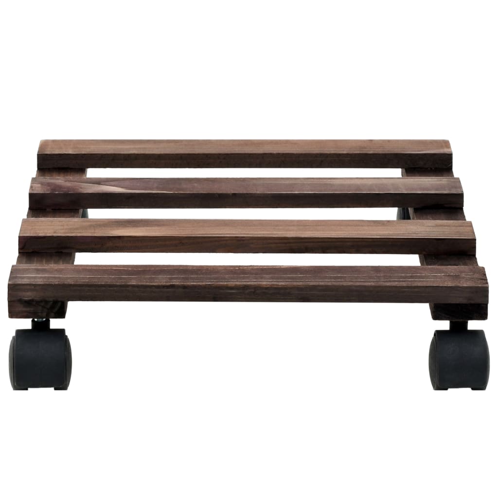 Suport Cu Role Pentru Plante, 4 Buc., 25X25 Cm, Lemn De Cedru