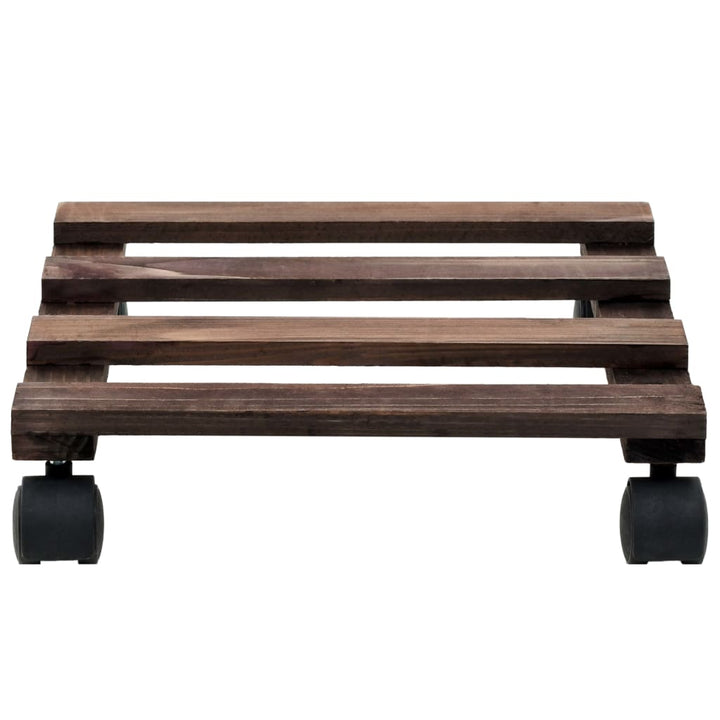 Suport Cu Role Pentru Plante, 4 Buc., 25X25 Cm, Lemn De Cedru