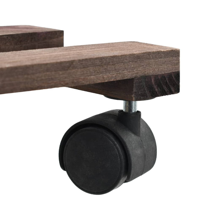 Suport Cu Role Pentru Plante, 4 Buc., 25X25 Cm, Lemn De Cedru