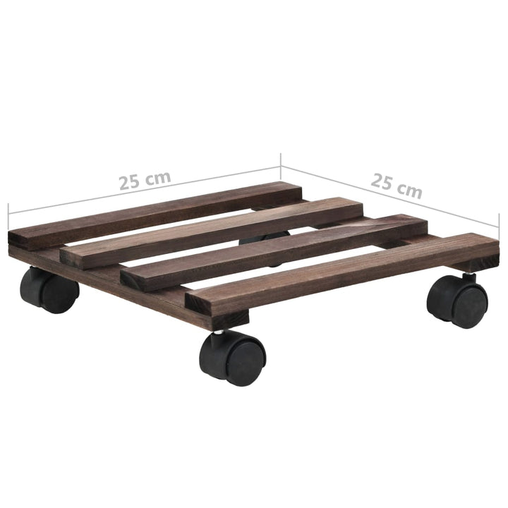 Suport Cu Role Pentru Plante, 4 Buc., 25X25 Cm, Lemn De Cedru