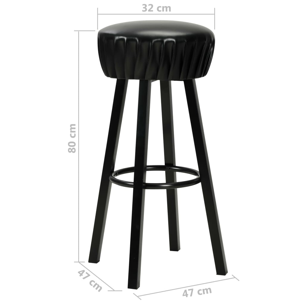 Scaune De Bar, 2 Buc., , Piele Ecologică