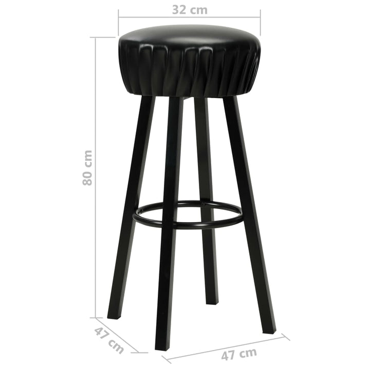 Scaune De Bar, 2 Buc., , Piele Ecologică