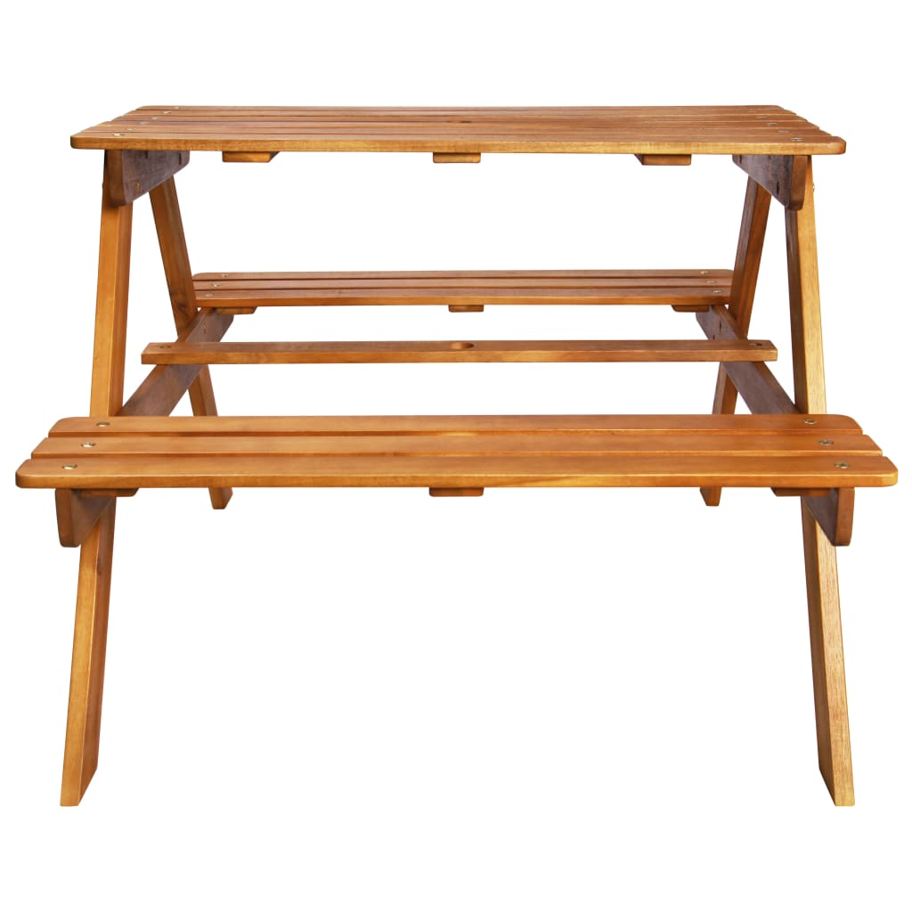 Masă Picnic Pentru Copii Cu Umbrelă, 79X90X60 Cm, Lemn Acacia