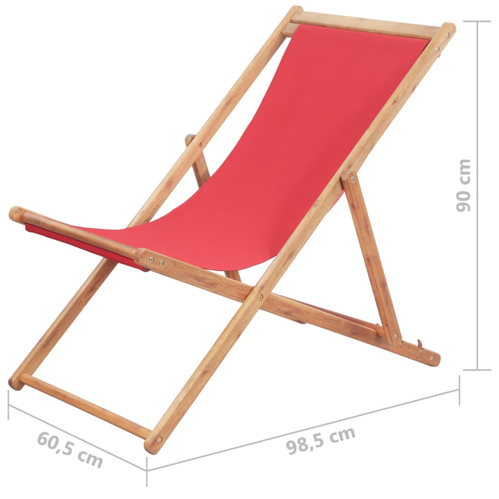 Scaun De Plajă Pliabil, , Textil Și Cadru Din Lemn