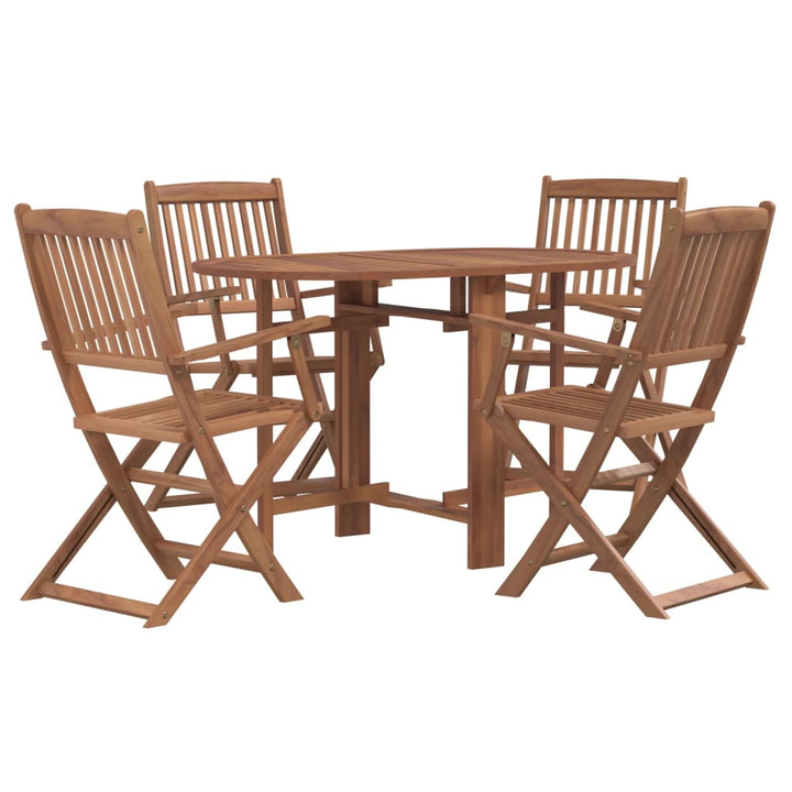 Set Mobilier De Exterior Pliabil, 5 Piese, Lemn Masiv De Acacia