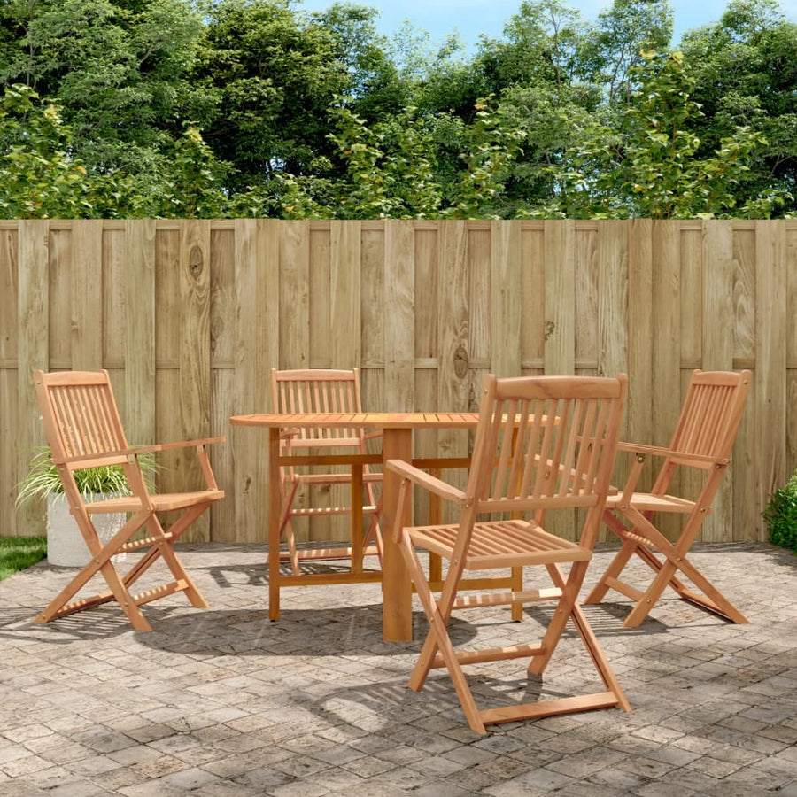 Set Mobilier De Exterior Pliabil, 5 Piese, Lemn Masiv De Acacia
