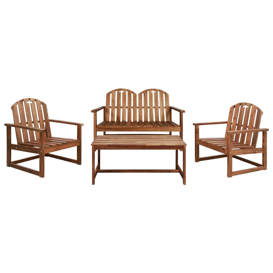 Set Mobilier De Grădină, 4 Piese, Lemn Masiv De Acacia