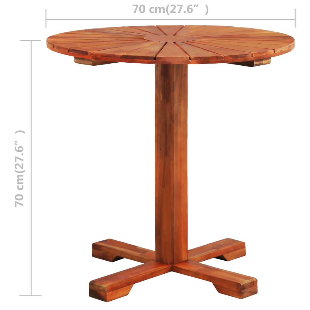 Masă De Bistro, 70 X 70 Cm, Lemn Masiv De Acacia