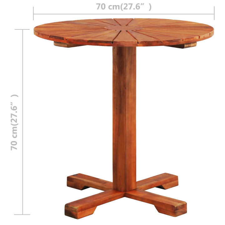 Masă De Bistro, 70 X 70 Cm, Lemn Masiv De Acacia