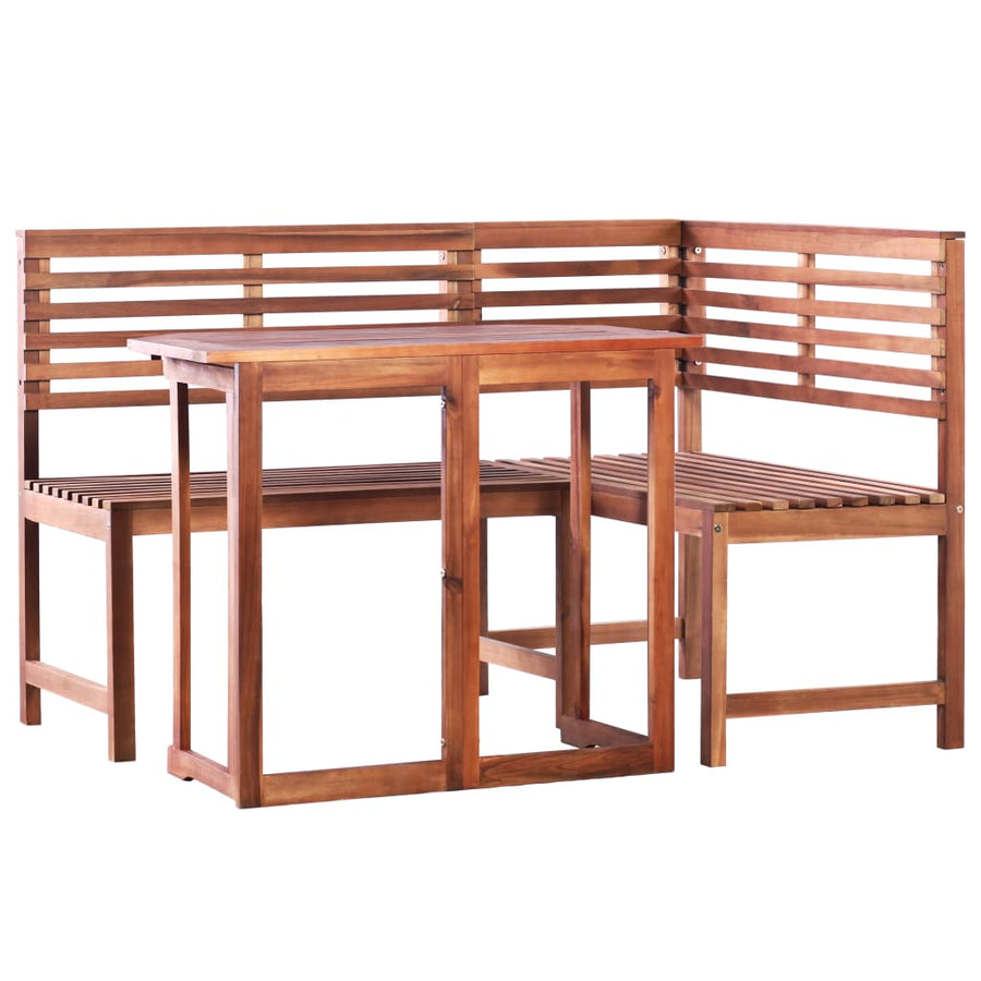 Set Mobilier Bistro, 2 Piese, Lemn Masiv De Acacia