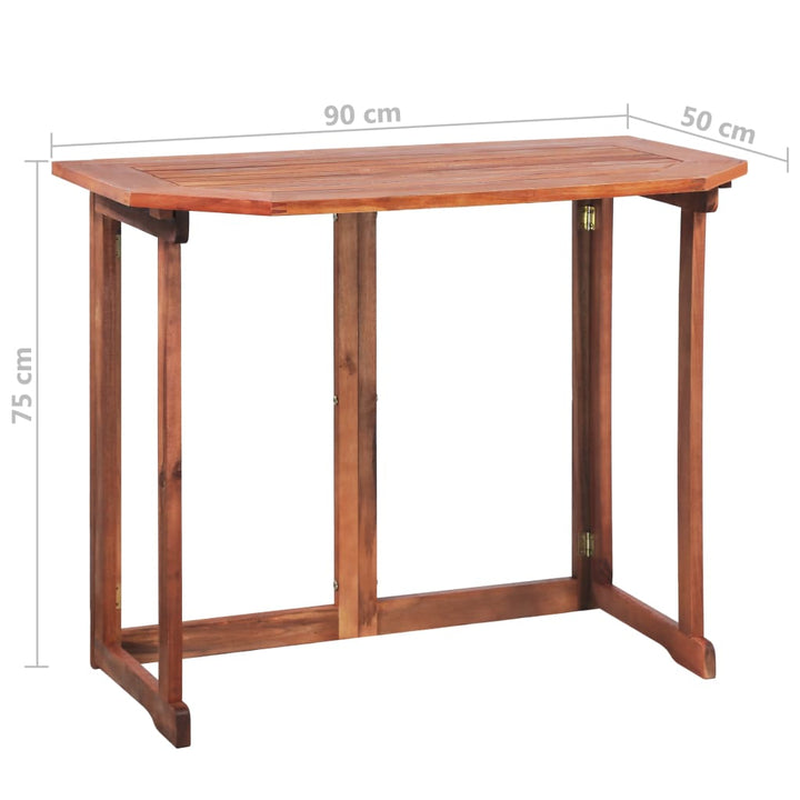 Set Mobilier Bistro, 2 Piese, Lemn Masiv De Acacia