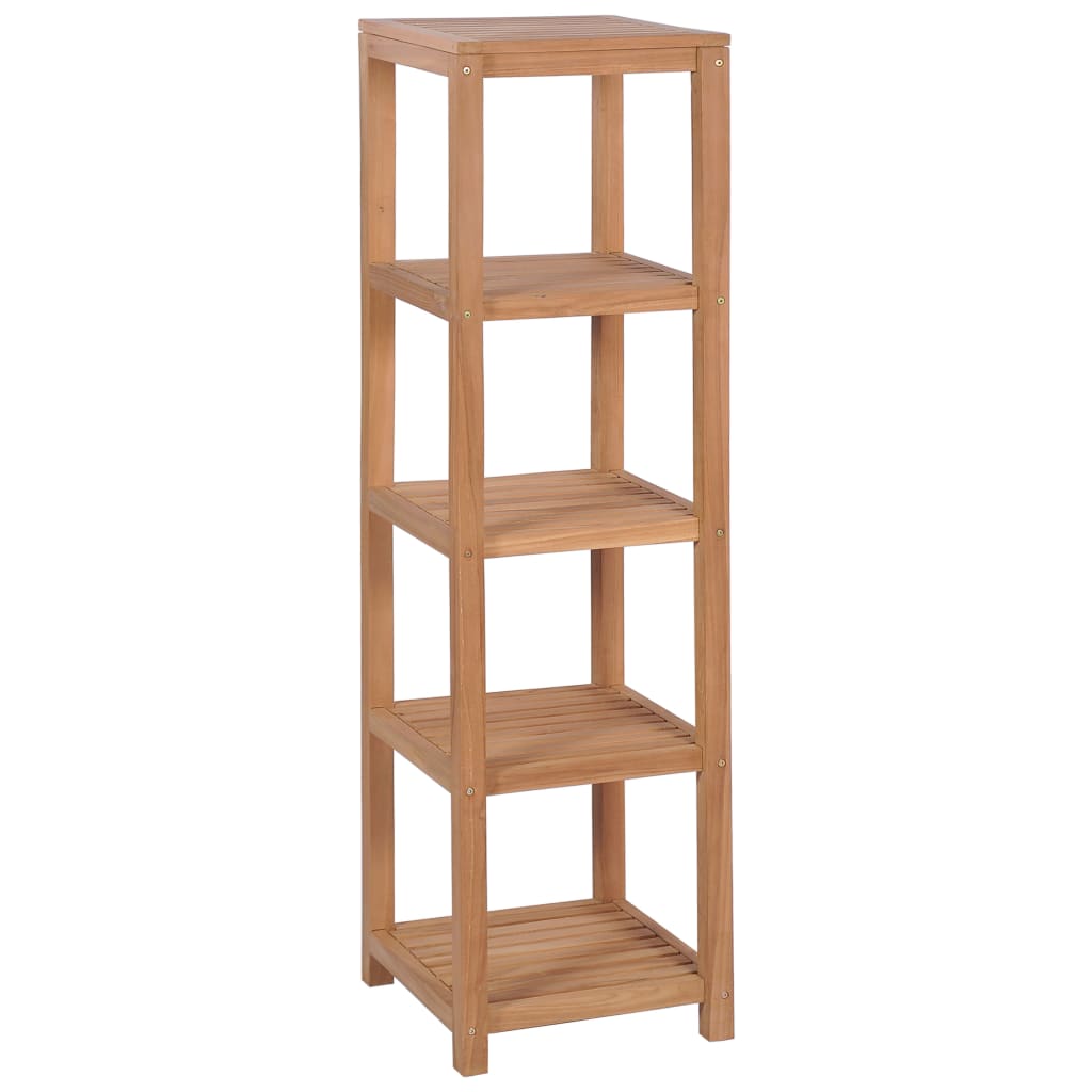 Raft Depozitare Baie, 4 Niveluri, 42X42X165 Cm, Lemn Tec Masiv
